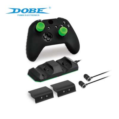 DOBE Factory Original 9 in 1 Silicon Case Charging Dock Battery earphone Thumbcover Game Kit For Xbox One S(X) Game Accessories